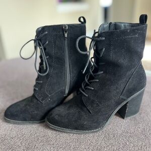 Black Suede Platform Boots